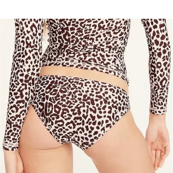 J. Crew Leopard  High rise High-cut leg Moderate coverage Swim Size 3X BF102 - Picture 10 of 10